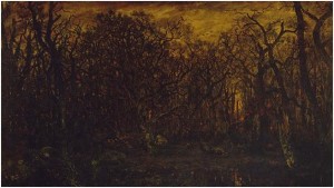 The Forest in Winter at Sunset, Théodore Rousseau (1846–47)
